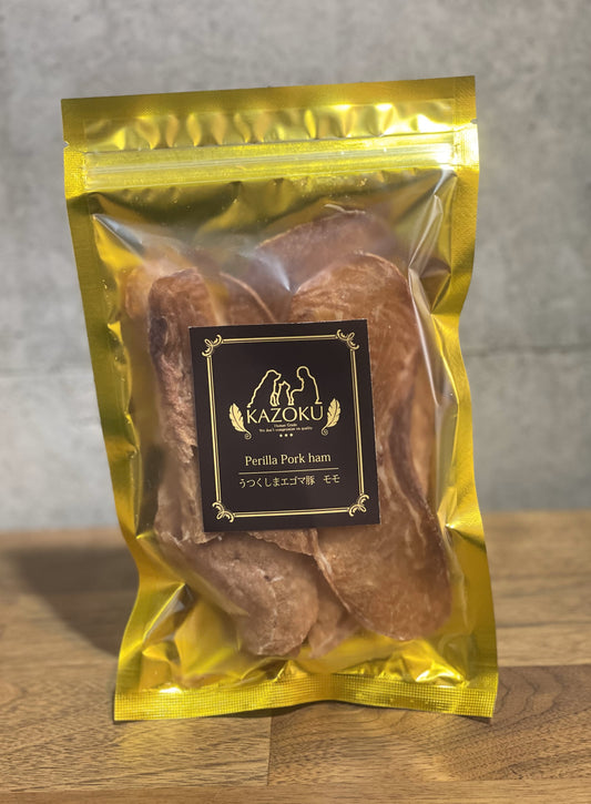 !ハイクオリティジャーキー KAZOKUエゴマ豚もも
