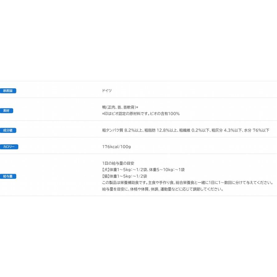 ビタミンB群が豊富!シニアにおすすめ!ビオリオーブ 100%ダック