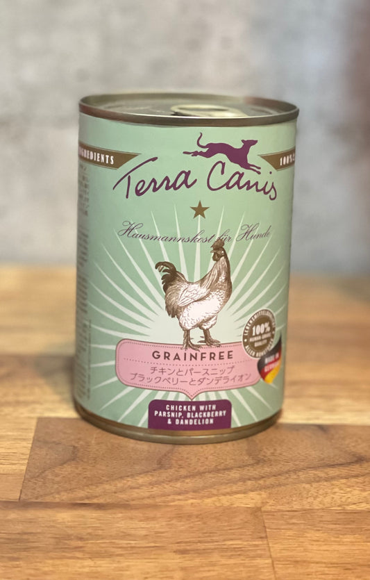 テラカニス グレインフリー チキンとパースニップ ブラックベリーとダンデライオン