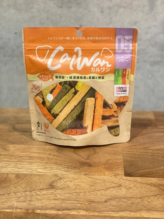 カルワン パピー 真鯛70%と野菜でサクサク美味しい!おやつでもご飯とトッピングにも
