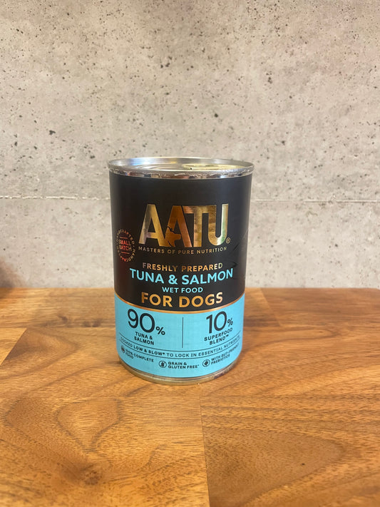 5%OFFセール お肉がダメな子におススメ！農業大国ポーランド産　ＡＡＴＵ　ツナ・サーモン缶400ｇ