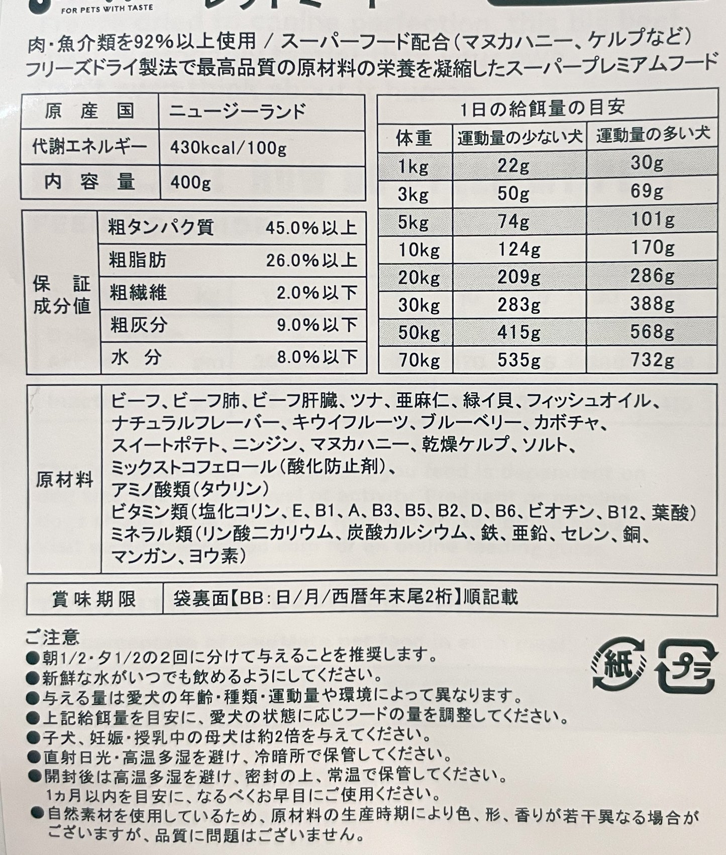 SoulMateソウルメイトフリーズドライレッドミート　400ｇ